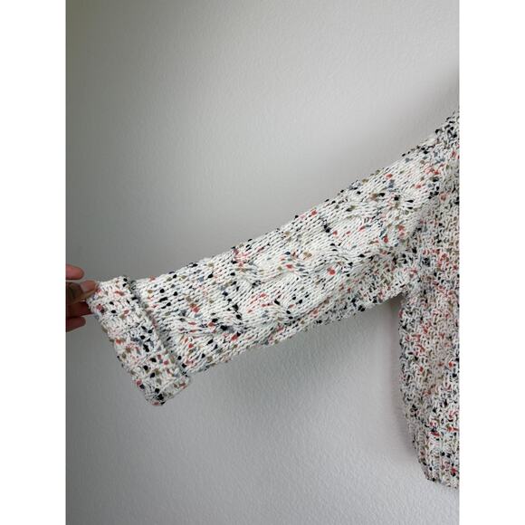 MOON & MADISON Cream Orange Sz Lg Chunky Oversized Knit Crop Sweater Cottagecore - Picture 3 of 10